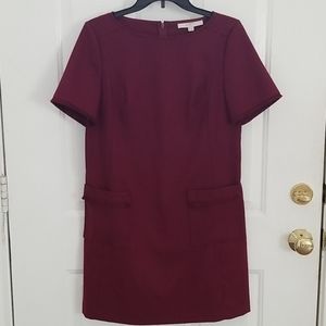 LOFT Red Wine-Colored Dress with Fringes - Women Size 4